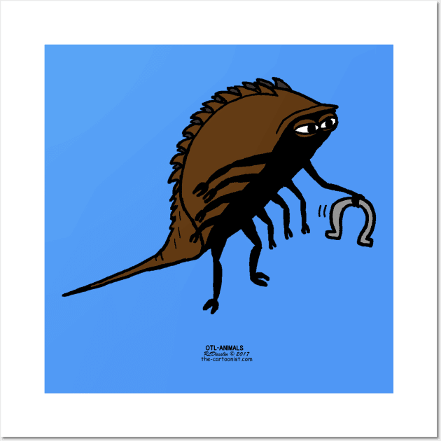 Horseshoe Crab with a Horse Shoe Wall Art by OutToLunch